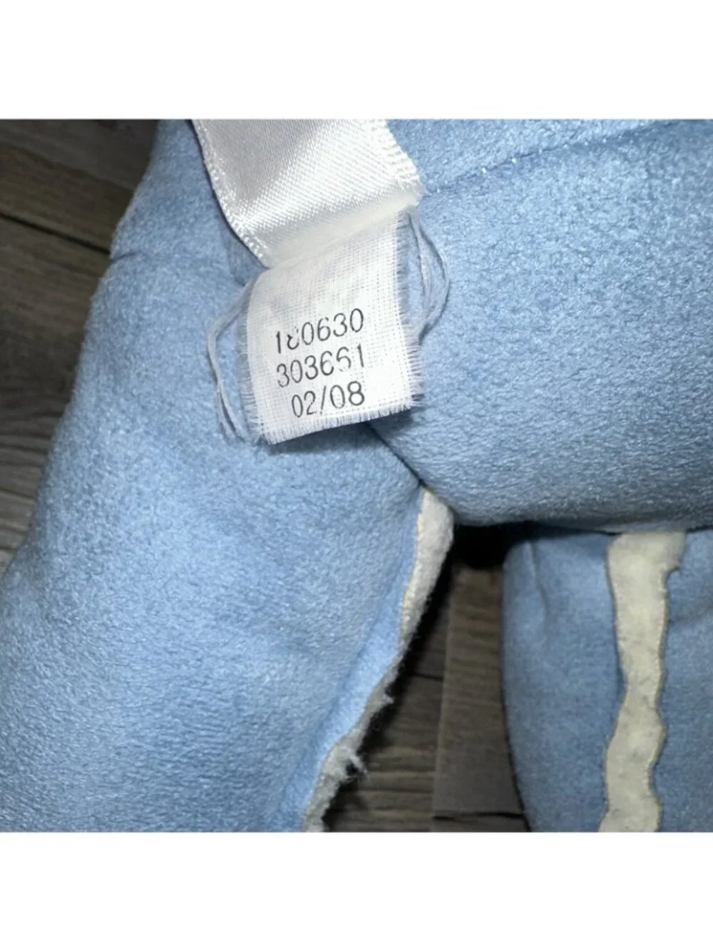 VINTAGE BABY GAP SUEDE SHERPA BRANNAN Teddy Bear BLUE Stuffed PLUSH Toy 13